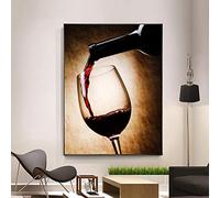 Vin rouge verre peinture imprime affiche moderne toile Art Bar Restaurant cuisine décoration murale salle à manger salon décor 60x80 cm sans cadre