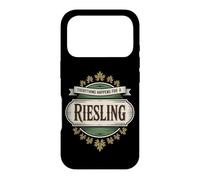 Vin Slogan Amateur de Vin Everything Happens for A Riesling Coque pour iPhone 17 Pro