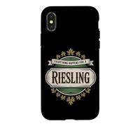 Vin Slogan Amateur de Vin Everything Happens for A Riesling Coque pour iPhone X/XS