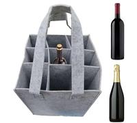 Vin Tote - Insert en feutre pour 9 bouteilles - Sac de voyage pour pique-nique - Pour la plage - Bouteille de vin portable, Gris clair, Voir description, Voir description