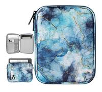 Vinabilia 6-7" Protectrice Housse pour 7" Nouveau Kindle Paperwhite et Kindle Colorsoft Signature Edition, 6" Kindle 11e Génération, Sac de Transport pour Kindle Oasis E-Reader,Marbre Bleu