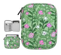 Vinabilia 6-7" Protectrice Housse pour 7" Nouveau Kindle Paperwhite et Kindle Colorsoft Signature Edition, 6" Kindle 11e Génération, Sac de Transport pour Kindle Oasis E-Reader, Cyan+Fleurs