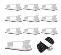 Vinabo 10 Pcs Auto-adhésifs, Management, Support, Gestion Clips Durable, pour TV, PC, Ordinateur Portable, Câble Ethernet, Maison, Bureau, (Blanc)