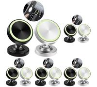 Vinabo 2 Pack Magnétique Support Aimant Telephone, Rotation 360° Compatible pour Tous Les Smartphone,Voiture Accessoires Interieur (Lot de 5)