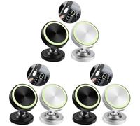 Vinabo 2 Pack Magnétique Support Aimant Telephone, Rotation 360° Compatible pour Tous Les Smartphone,Voiture Accessoires Interieur (Lot de 3)
