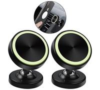 Vinabo 2 Pack Support Aimant Portable Voiture,Magnétique Aimanté Porte Téléphone Rotation 360° Compatible pour Tous Les Smartphone