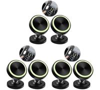 Vinabo 2 Pack Support Aimant Portable Voiture,Magnétique Aimanté Porte Téléphone Rotation 360° Compatible pour Tous Les Smartphone (Lot de 3)
