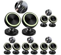 Vinabo 2 Pack Support Aimant Portable Voiture,Magnétique Aimanté Porte Téléphone Rotation 360° Compatible pour Tous Les Smartphone (Lot de 5)