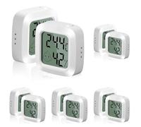 Vinabo 2 pièces Petit Thermomètre Hygromètre Intérieur Digital à Haute Précision, Indicateur Niveau de Confort pour Bureau,Chambre de bébé Vestiaire (Lot de 5)