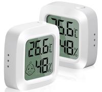 Vinabo 2 pièces Petit Thermomètres Hygromètres Intérieurs Numériques Haute Précision avec Indicateur de Confort - Pour Bureau, Chambre de Bébé, Vestiaire