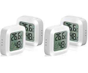 Vinabo 2 pièces Petit Thermomètres Hygromètres Intérieurs Numériques Haute Précision avec Indicateur de Confort - Pour Bureau, Chambre de Bébé, Vestiaire (Lot de 2)