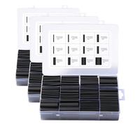 Vinabo 400 Pièces 3:1 Tube Thermoretractable à Double Paroi, Kit de Gaine Etanche, Revêtement Adhésif, Tube de Câble D'isolation Électrique (Noire) (Lot de 3)