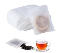 Vinabo 400 Sachet the a Remplir Jetable, Filtre à thé 7 x 9 cm avec Cordon de Serrage, Infuseur thé Adaptés au thé en Feuilles, au thé Parfumé, aux épices, aux Herbes Médicinales, aux épices, etc