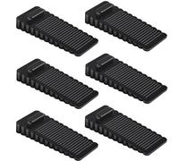 Vinabo 6 Cales Porte en PVC Noir, Arrêts de Porte Empilables Réglables | Lot de 6 cales en PVC noir, empilables pour ajuster la hauteur, adaptées à différents espaces sous les portes