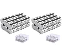 Vinabo 60PCS Petits Aimants de Frigo,6mm x 3mm, Neodyme, Mini, Puissant Punaise Métalliques pour Réfrigérateur,Images,Bricolage,Carte,Tableau Blanc,Calendrier (Lot de 2)