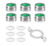 Vinabo 6pcs Mousseur M24, Acier Inoxydable Aérateur Filtre en ABS + 8joints et 1 Clé, Economiseur d'eau Embout Brise Jet Robinet Cuisine et Salle de Bain Matériel-Argent