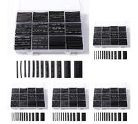 Vinabo 900 Pièces Gaines Thermorétractables, Thermorétractable Noire Tube, Isolation Electrique Tube de Câble D'enveloppe Thermorétractable, 12 Tailles-Ratio de Contraction 2:1 (Lot de 5)