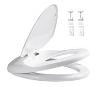 Vinabo Abattant WC Familial, Abattant Enfant, Lunette Antibactérien en PP, Fermeture en Douceur, Siège de Toilette pour Adultes et Enfants en Forme de O (Blanc)