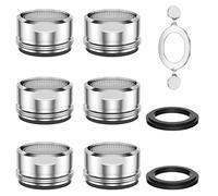 Vinabo Aérateur M24 pour robinets avec filtre en acier inoxydable et ABS pour robinets, robinets, aérateurs, aérateur, chrome poli, argent