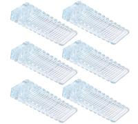 Vinabo Arrêts de Portes, 6 Pièces Cale Porte de PVC, Cale Porte Sol Réglable en Hauteur et Empilée pour être Utilisée, Bloque Porte Sol pour Portes et Sols Constitués de Divers Matériaux-Transparent