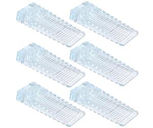 Vinabo Arrêts de Portes 6 Pièces en PVC, Cale Porte Sol Réglable en Hauteur et Empilable, Bloque Porte Transparent pour Portes et Sols