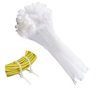 Vinabo Attaches électrique Nylon câbles serre-câble 200 x 2,5 mm, serre-câble pour plantes, attaches en plastique pour câbles, 110 pièces, blanc