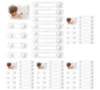 Vinabo Bloc Placard Bebe, Bloque Porte Placard Fenêtre 4k Securite Bébé, Sécurité Serrures Enfant pour Postuler à Tiroirs, Fridge, Protection Sé curite Domestique (4 short + 8 long Pièces) (Lot de 5)