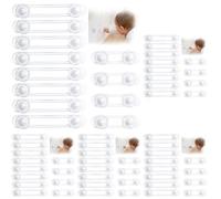 Vinabo Bloc Placard Bebe, Sécurité Enfant Bloque, Porte Placard Fenêtre Securite Bébé, Sécurité Serrures Enfant pour Postuler à Tiroirs, Fridge, Protection Sécurite Domestique (4+8 Pièces) (Lot de 5)