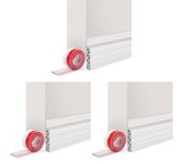 Vinabo Boudin Isolant, 100cm x 5cm - Bas de Porte Anti-Courant d'Air & Étanchéité, Adhésif - Isolation et Protection Sonore pour Porte d'Entree (Blanc) (Lot de 3)