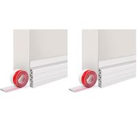 Vinabo Boudin Isolant, 100cm x 5cm - Bas de Porte Anti-Courant d'Air & Étanchéité, Adhésif - Isolation et Protection Sonore pour Porte d'Entree (Blanc) (Lot de 2)
