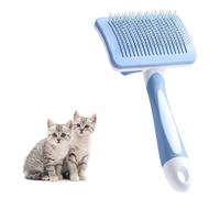 Vinabo Brosse Chat Chien,Brosse Chat Poil Long Auto-Nettoyage avec un Bouton pour Toilettage des Animaux de Compagnie-Bleu