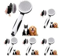 Vinabo Brosse pour Chiens Petite,Chats. chaton, Autonettoyante Enlèvement des Poils en Un Clic Morts et Sous-Poils (Lot de 5)