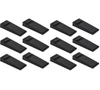 Vinabo Cale Porte PVC 6 Pièces, Bloque Porte Sol Réglable en Hauteur et Empilée, Arrêts de Portes pour Portes et Sols de Divers Matériaux - Noir (Lot de 2)