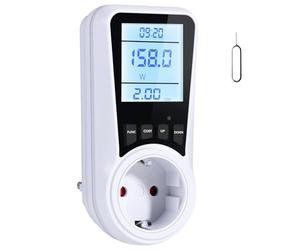 Vinabo Compteur de consommation électrique avec LCD, compteur d'énergie électrique 16 A/3680 W, 7 modes de surcharge, protection de consommation d'énergie
