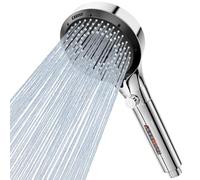 Vinabo Pommeau De Douche Anti Calcaire Haute Pression, Douchette Douche Salle De Bain Avec 6 Types De Jets, Pommeau De Douche Economie Deau Avec Bouton D'ArrêT D'Eau (Argent/Chrome)