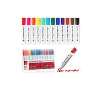 Vinabo Feutres Tableau Blanc Effacable, 12 Pcs Marqueur Tableau Blanc Effacable pour Fourniture Scolaire, Feutre Effacable Sec Pointe Conique Fine,pour écrire Sur Les Vitres,le Verre