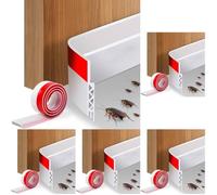 Vinabo Joint de Porte 100 cm x 5 cm, Joint pour Porte Adhésive, Bande D'étanchéité, Calfeutrer Bas de Porte, Joint Inférieur Isolation Insonorisé Anti-Poussière (Blanc) (Lot de 5)