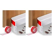 Vinabo Joint de Porte 100 cm x 5 cm, Joint pour Porte Adhésive, Bande D'étanchéité, Calfeutrer Bas de Porte, Joint Inférieur Isolation Insonorisé Anti-Poussière (Blanc) (Lot de 2)