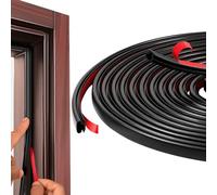 Vinabo Joint Porte Entree, Type D boudin de Porte Isolant Froid, Joint Porte Fenêtre, Joint de Porte D'entrée Autocollante en Caoutchouc, pour Isolation Phonique Porte, Joint Caoutchouc (6 m,Noir)