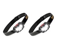 Vinabo Lampe Frontale LED 500LM, Ultra Puissante, 6 Modes, 30° Réglable, IPX4 Imperméable, Lampe Torche pour Camping, Pêche, Cyclisme, Course, Lecture, Fonctionne avec 3 Piles (Lot de 2)