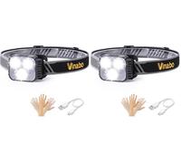 Vinabo Lampe Frontale Rechargeable, Lampe Frontale LED Ultra Puissante Détecteur de Mouvement, 6 Modes d'éclairage, Réglable Étanche Léger pour Camping,Cyclisme, Course