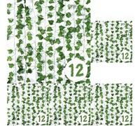 Vinabo Lierre Artificiel Decoration Chambre, 12Pcs 2.1m Faux Lierre Plante Artificielle, Lieres Guirlande pour Chambre,Cuisine, Patio, Balançoire, Mariage, Bureau, Fête, Noël, Halloween, Vert