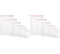 Vinabo Lot de 1200 Plastique Transparent, Sacs à Fermeture, Plastiques Sacs en Plastiques Transparents Refermables, épaisseur 80 μm - 100×6 Sachets (6 Tailles)