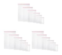 Vinabo Lot de 1800 sachets en plastique transparent avec fermeture à glissière réutilisables, pour cuisine, bureau, bijoux, graines et petits accessoires - 6 tailles (100 x 6 sacs)