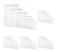 Vinabo Lot de 3000 Plastique Transparent, Sacs à Fermeture, Plastiques Sacs en Plastiques Transparents Refermables, épaisseur 80 μm - 100×6 Sachets (6 Tailles)