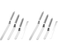Vinabo Lot de 8 Spatules de Cuisine, Spatules à Glaçage Coudées en Acier Inoxydable, Spatule Sucrée Pour Glaçage de Gâteaux, Cupcakes et Gâteaux, Chef Décorant Des Gâteaux Spatule Pour Glaçage