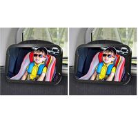 Vinabo Miroir Voiture Bébé Retroviseur Bebe avec 360° Rotation Réglables Incassable,Rétroviseur Grande Vision pour Siège Arrière Essentiel Jeunes Parents, Noir (Lot de 2)