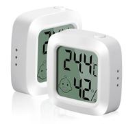Vinabo Petit Thermomètre Hygromètre Intérieur Digital, 2 Pièces