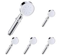 Vinabo Pommeau de Douche Haute Pression, Pommeau de Douche Économie d'eau 5 Modes Réglable,Poire de Douche Salle de Bain avec Arret, Pomme de Douche Haute Pression (Lot de 5)