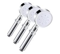 Vinabo Pommeau de Douche Haute Pression, Pommeau de Douche Économie d'eau 5 Modes Réglable,Poire de Douche Salle de Bain avec Arret, Pomme de Douche Haute Pression (Lot de 3)